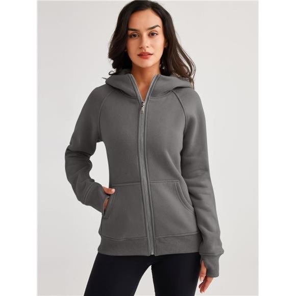 Queen Womens Zip Up Hoodies Fleece Jackets Sweats Fall Outfits Sweaters‎ Pockets - Picture 2 of 7